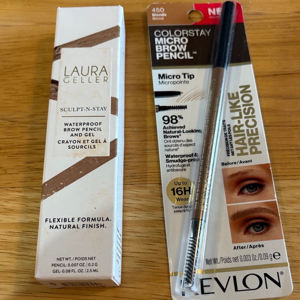 Brow Pencil Lot! Laura Geller Sculpt-N-Stay and Revlon Brow Pencil Set